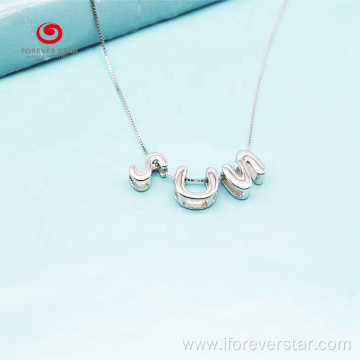 925 Sterling Silver English Alphabet DIY Pendant Necklace
